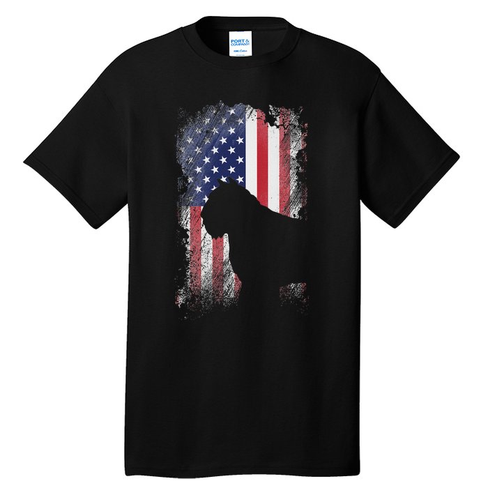 Patriotic Bouvier Des Flandres American Flag Cool Dog Lover Tall T-Shirt