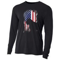 Patriotic Bouvier Des Flandres American Flag Cool Dog Lover Cooling Performance Long Sleeve Crew