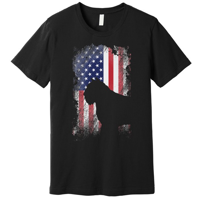 Patriotic Bouvier Des Flandres American Flag Cool Dog Lover Premium T-Shirt