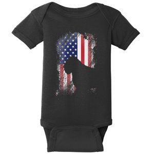 Patriotic Bouvier Des Flandres American Flag Cool Dog Lover Baby Bodysuit