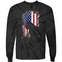 Patriotic Bouvier Des Flandres American Flag Cool Dog Lover Tie-Dye Long Sleeve Shirt