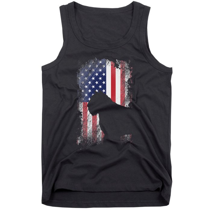 Patriotic Bouvier Des Flandres American Flag Cool Dog Lover Tank Top