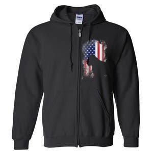 Patriotic Bouvier Des Flandres American Flag Cool Dog Lover Full Zip Hoodie