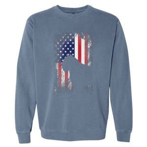 Patriotic Bouvier Des Flandres American Flag Cool Dog Lover Garment-Dyed Sweatshirt