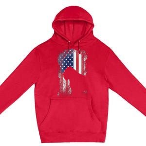 Patriotic Bouvier Des Flandres American Flag Cool Dog Lover Premium Pullover Hoodie