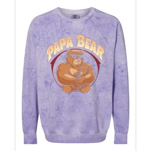 Papa Bear Dad Father Bear Family Papa Bear Gift Colorblast Crewneck Sweatshirt