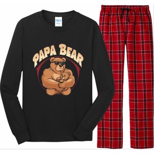 Papa Bear Dad Father Bear Family Papa Bear Gift Long Sleeve Pajama Set