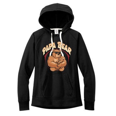 Papa Bear Dad Father Bear Family Papa Bear Gift Women's Fleece Hoodie