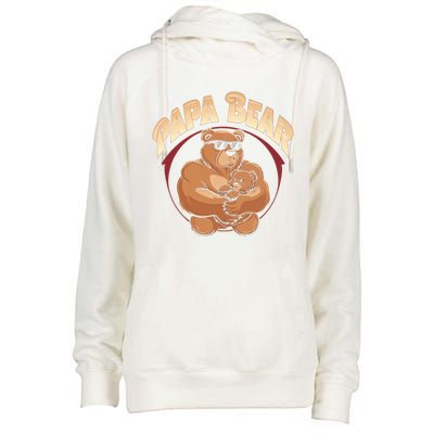 Papa Bear Dad Father Bear Family Papa Bear Gift Womens Funnel Neck Pullover Hood