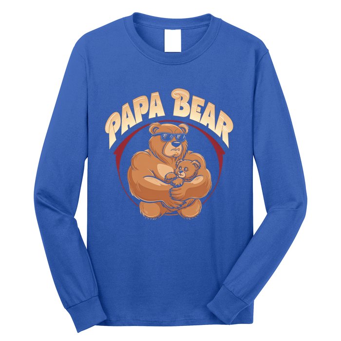 Papa Bear Dad Father Bear Family Papa Bear Gift Long Sleeve Shirt