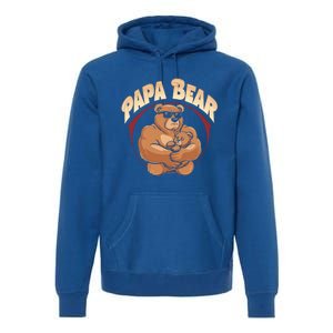 Papa Bear Dad Father Bear Family Papa Bear Gift Premium Hoodie