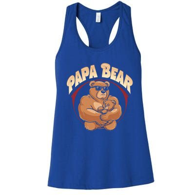 Papa Bear Dad Father Bear Family Papa Bear Gift Women's Racerback Tank