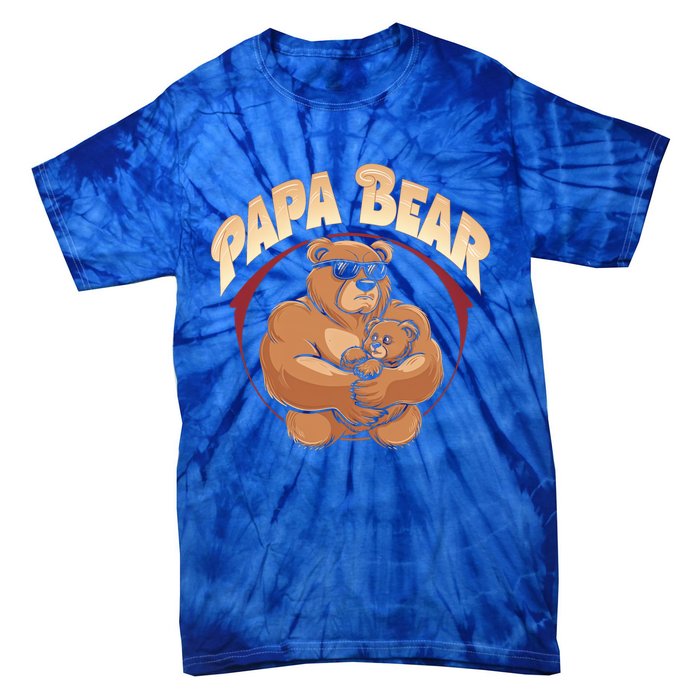 Papa Bear Dad Father Bear Family Papa Bear Gift Tie-Dye T-Shirt