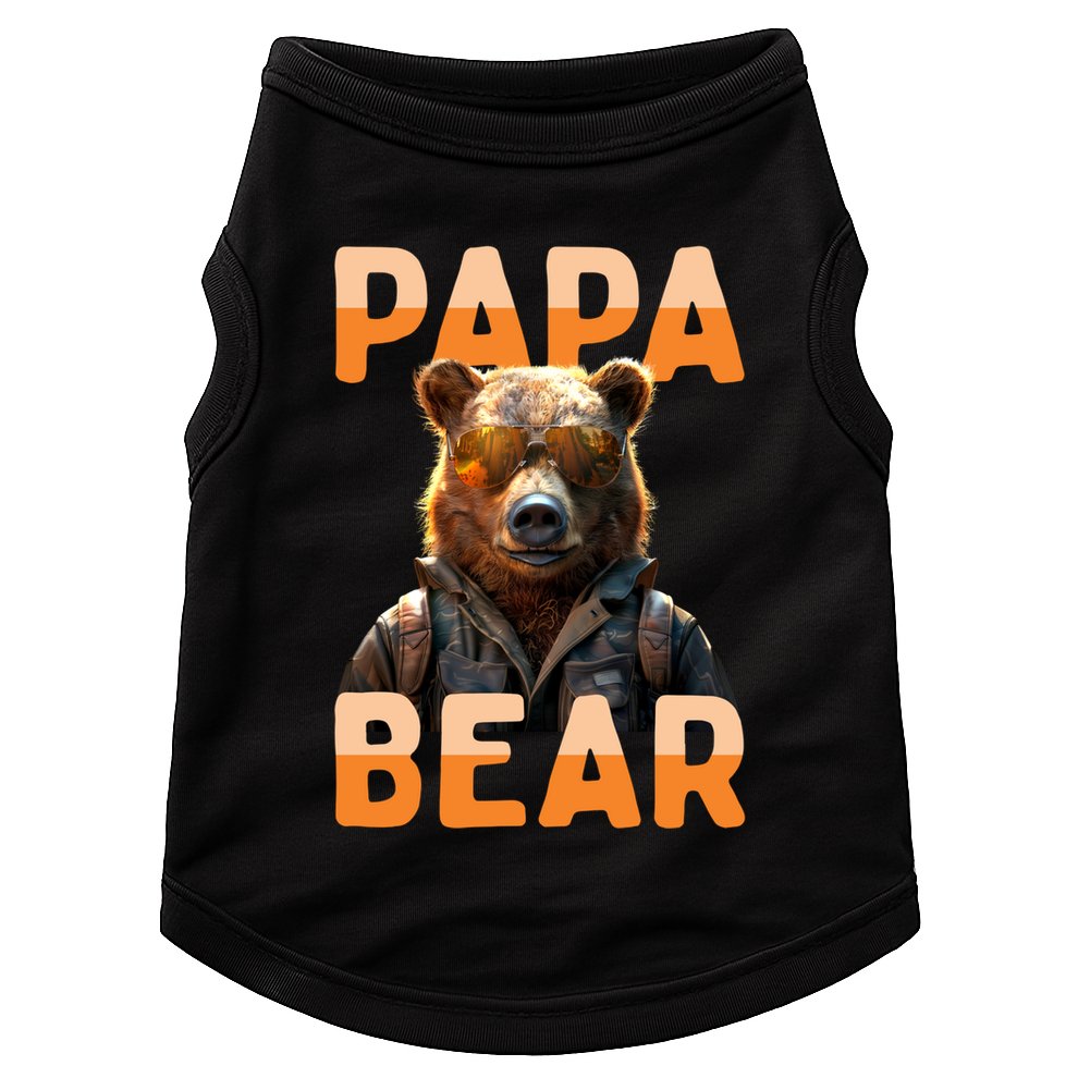 Papa Bear Daddy Bear Dad FatherS Day Grizzly Brown Bears Gift Doggie Tank
