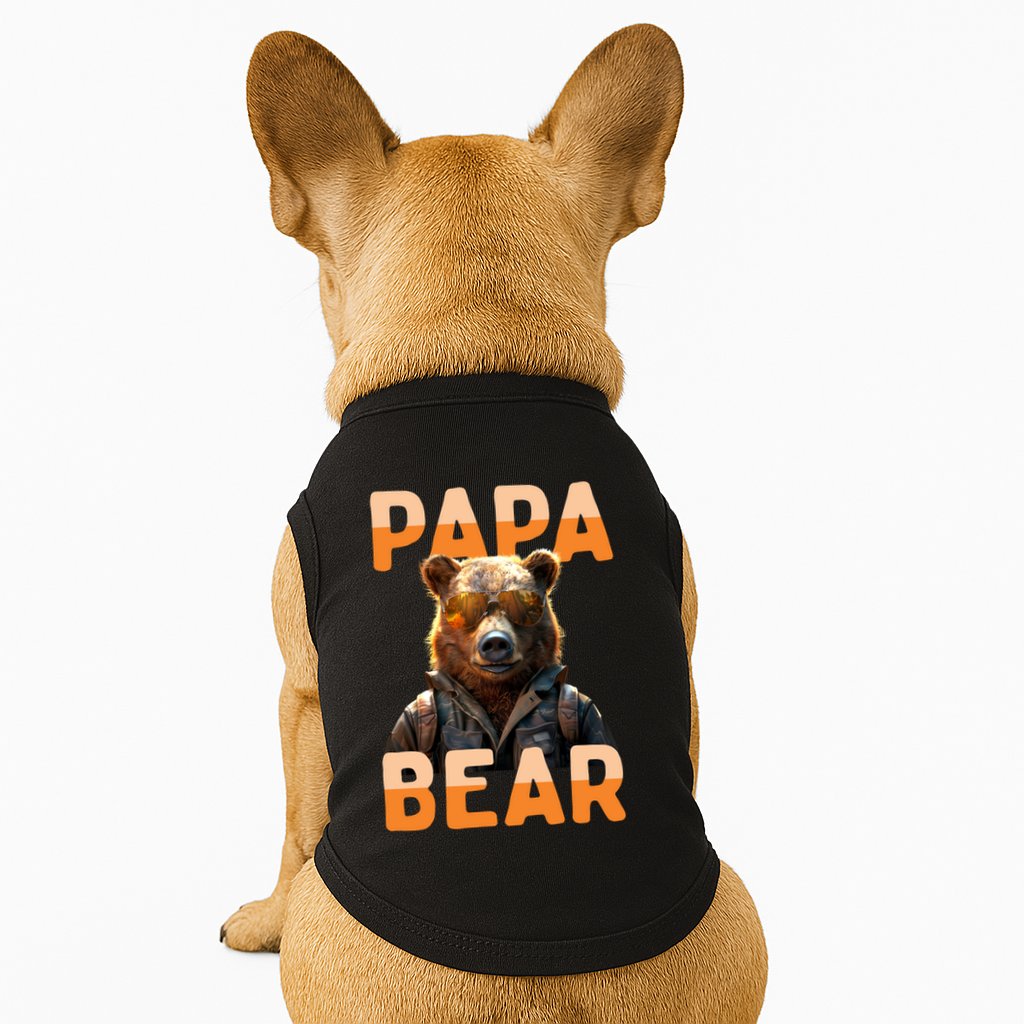 Papa Bear Daddy Bear Dad FatherS Day Grizzly Brown Bears Gift Doggie Tank