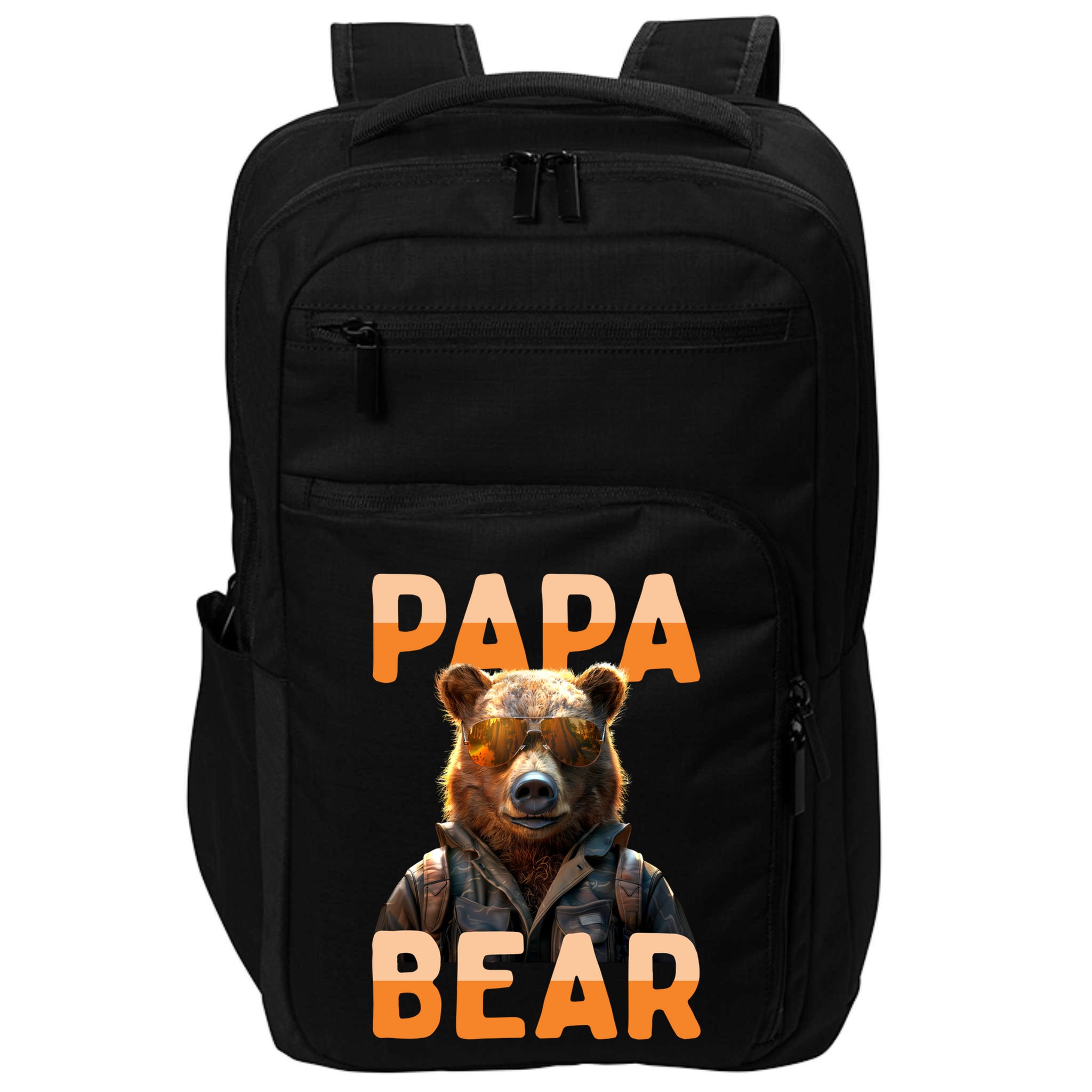 Papa Bear Daddy Bear Dad FatherS Day Grizzly Brown Bears Gift Impact Tech Backpack