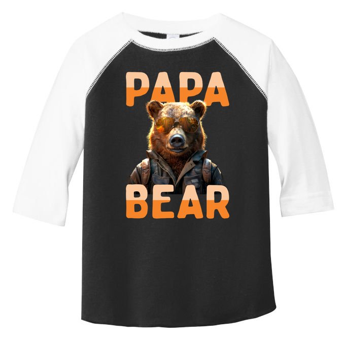 Papa Bear Daddy Bear Dad FatherS Day Grizzly Brown Bears Gift Toddler Fine Jersey T-Shirt