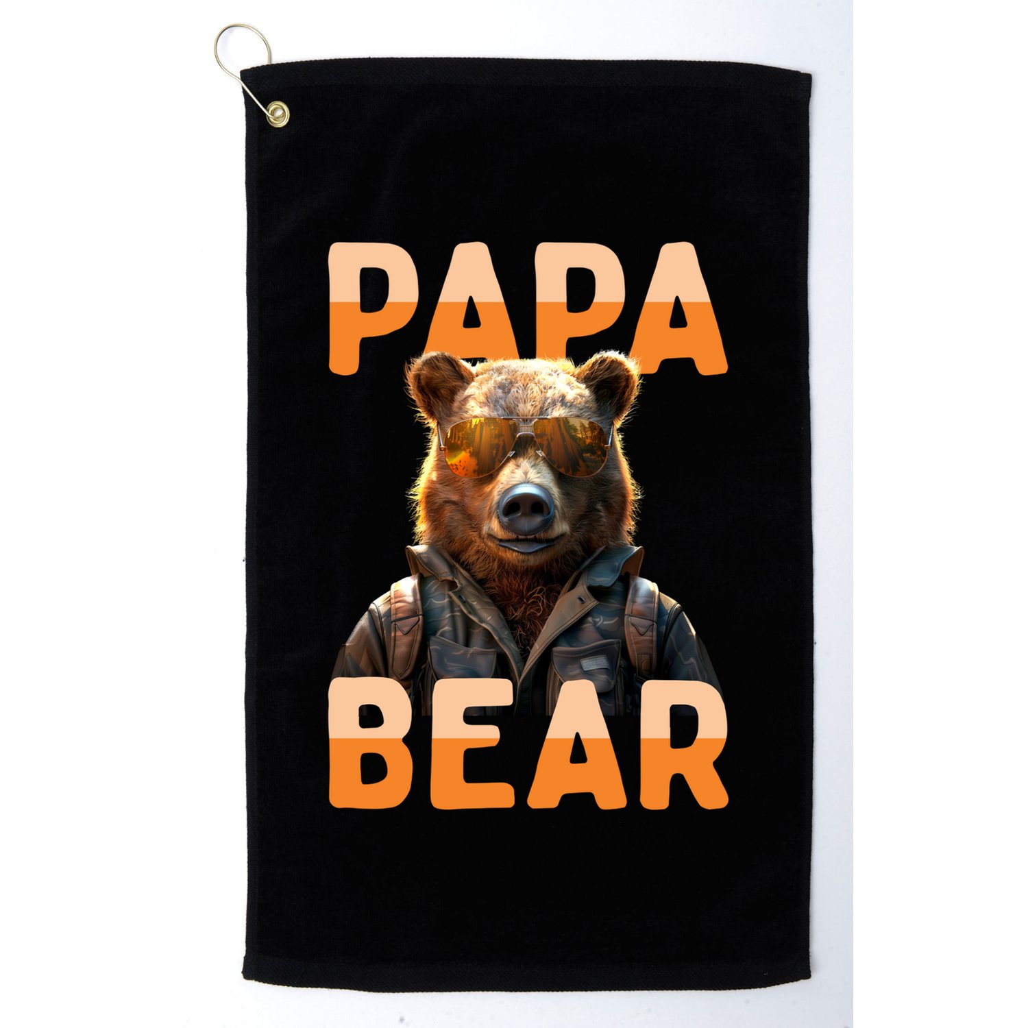 Papa Bear Daddy Bear Dad FatherS Day Grizzly Brown Bears Gift Golf Towel