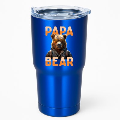 Papa Bear Daddy Bear Dad FatherS Day Grizzly Brown Bears Gift Tumbler