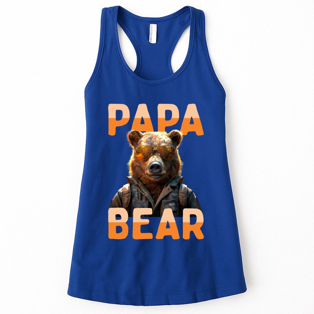 Papa Bear Daddy Bear Dad FatherS Day Grizzly Brown Bears Gift Womens Tank Top