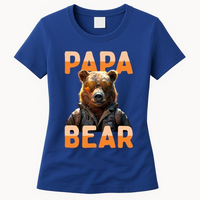 Papa Bear Daddy Bear Dad FatherS Day Grizzly Brown Bears Gift Womens T-Shirt