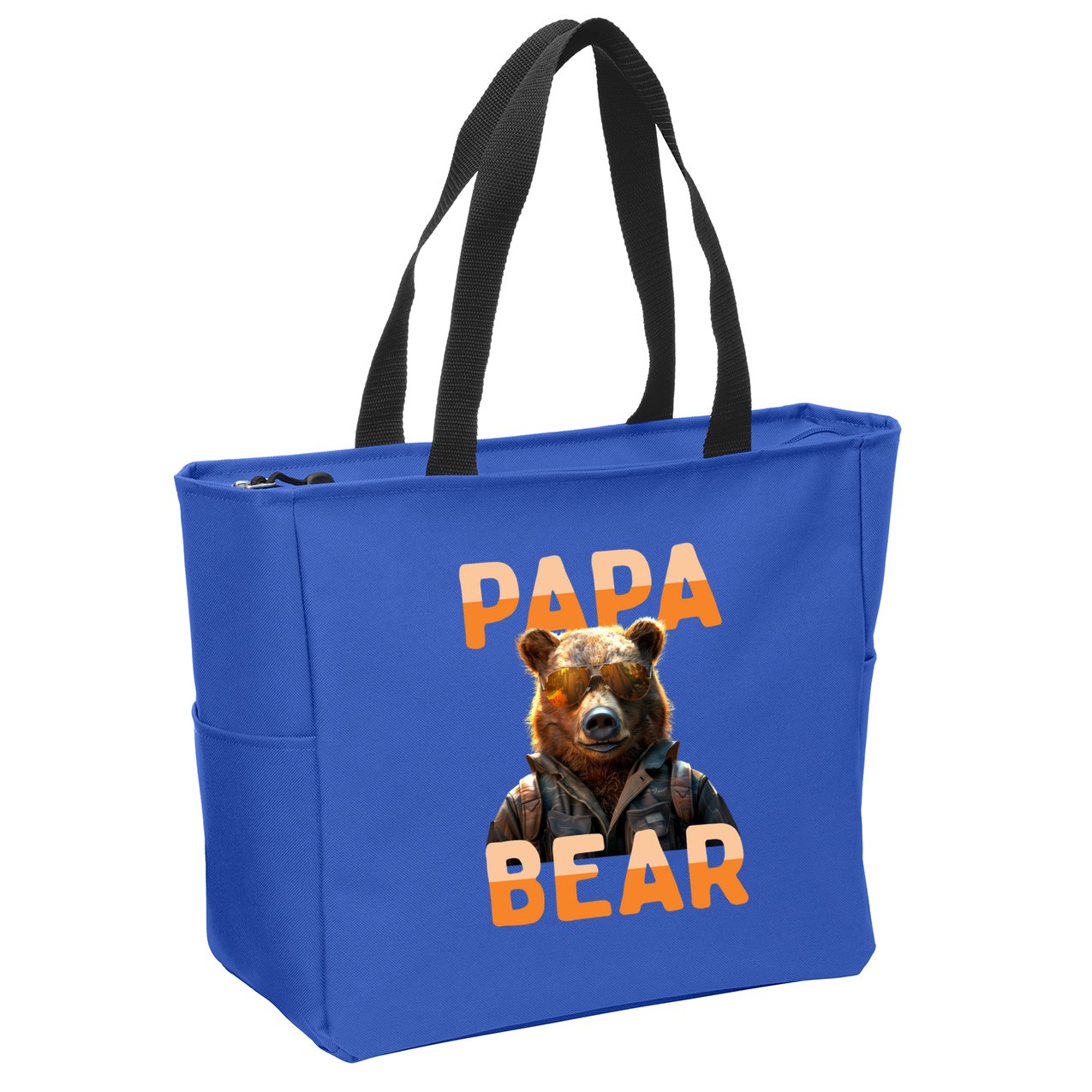 Papa Bear Daddy Bear Dad FatherS Day Grizzly Brown Bears Gift Zip Tote Bag