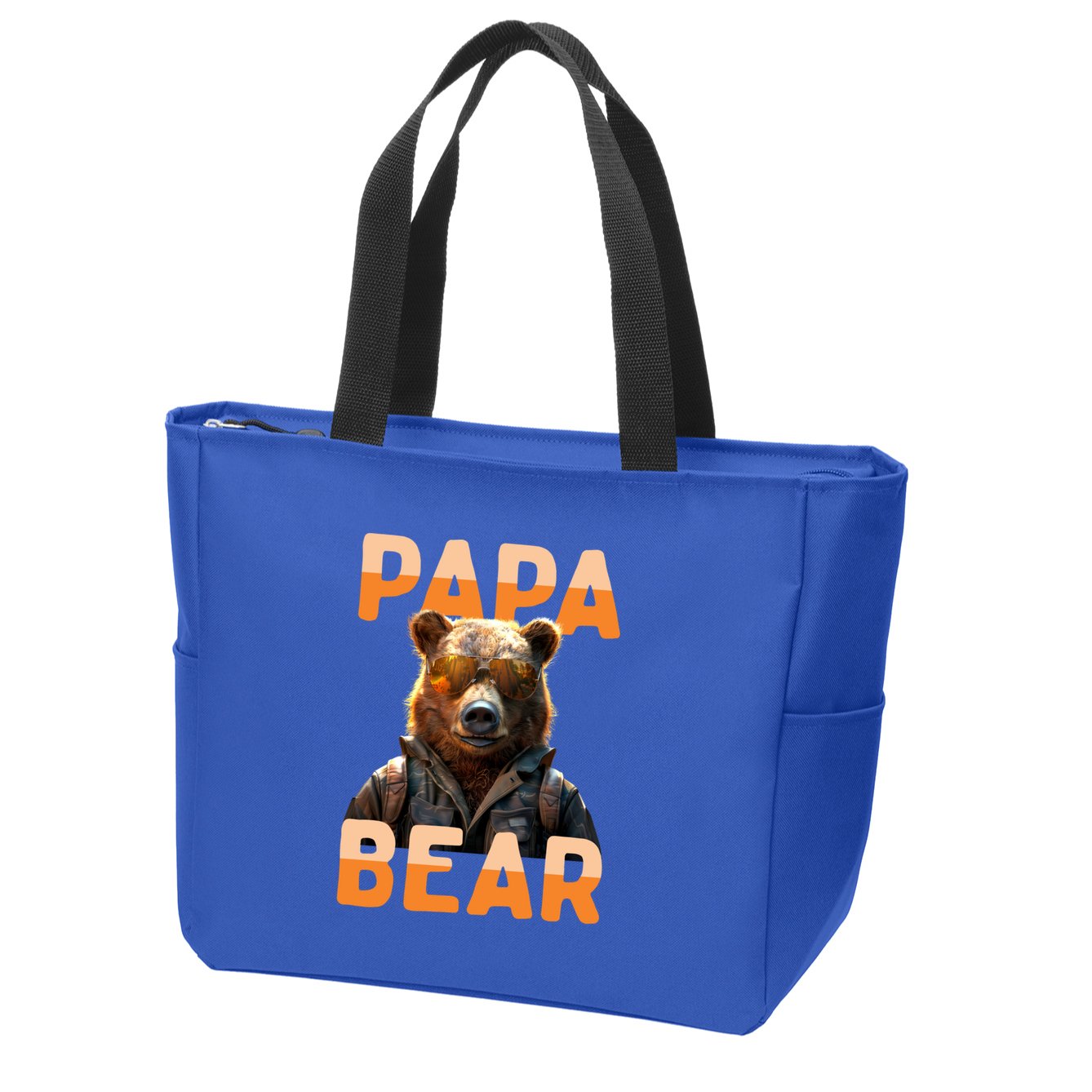 Papa Bear Daddy Bear Dad FatherS Day Grizzly Brown Bears Gift Zip Tote Bag