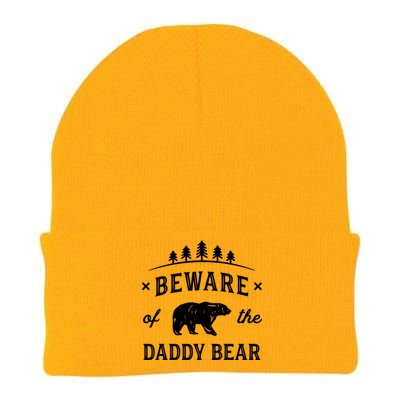 Papa Bear Daddy Bear Gift Beware Dad Father Protector Gift Knit Cap Winter Beanie