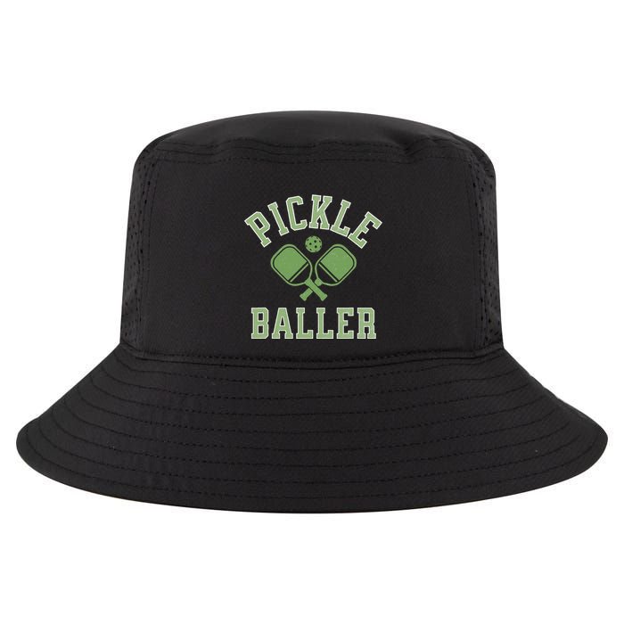 Pickle Baller Distressed Retro Athletic Pickleball Cool Comfort Performance Bucket Hat