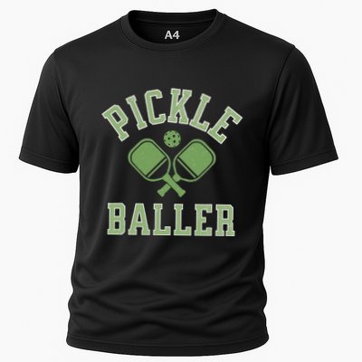 Pickle Baller Distressed Retro Athletic Pickleball Performance Shirt