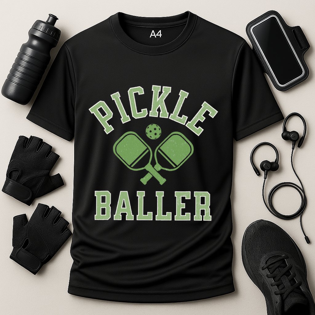 Pickle Baller Distressed Retro Athletic Pickleball Performance Shirt