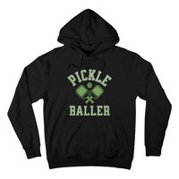 Pickle Baller Distressed Retro Athletic Pickleball Hoodie