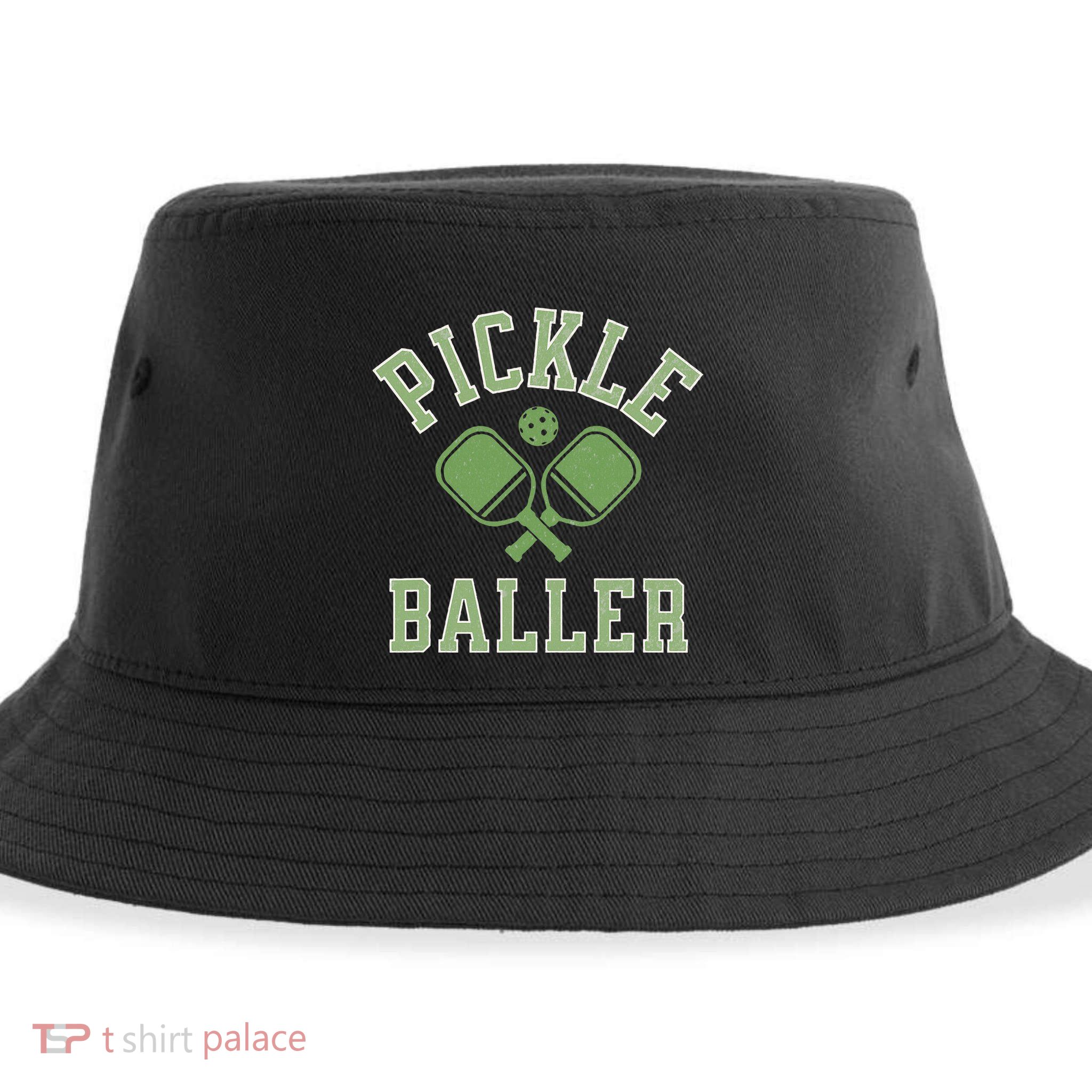 Pickle Baller Distressed Retro Athletic Pickleball Sustainable Bucket Hat