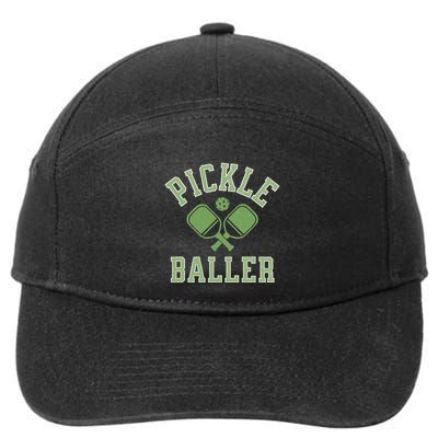 Pickle Baller Distressed Retro Athletic Pickleball 7-Panel Snapback Hat