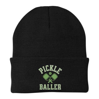 Pickle Baller Distressed Retro Athletic Pickleball Beanie