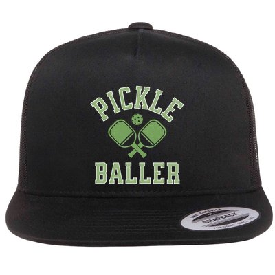 Pickle Baller Distressed Retro Athletic Pickleball Flatbill Hat