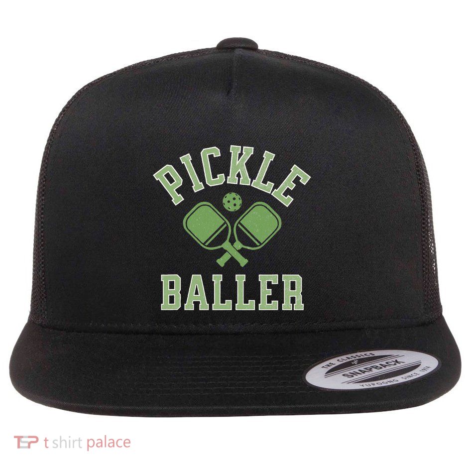 Pickle Baller Distressed Retro Athletic Pickleball Flatbill Hat