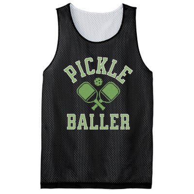 Pickle Baller Distressed Retro Athletic Pickleball Mesh Reversible Basketball Jersey Tank