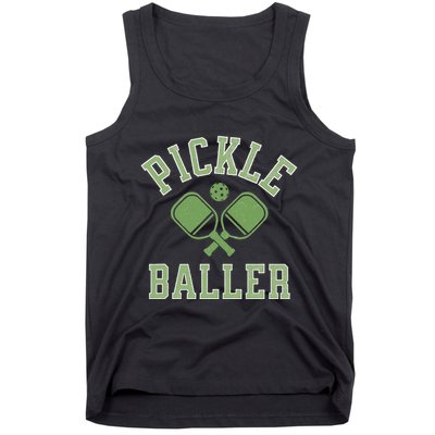 Pickle Baller Distressed Retro Athletic Pickleball Tank Top