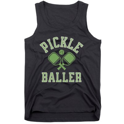 Pickle Baller Distressed Retro Athletic Pickleball Tank Top