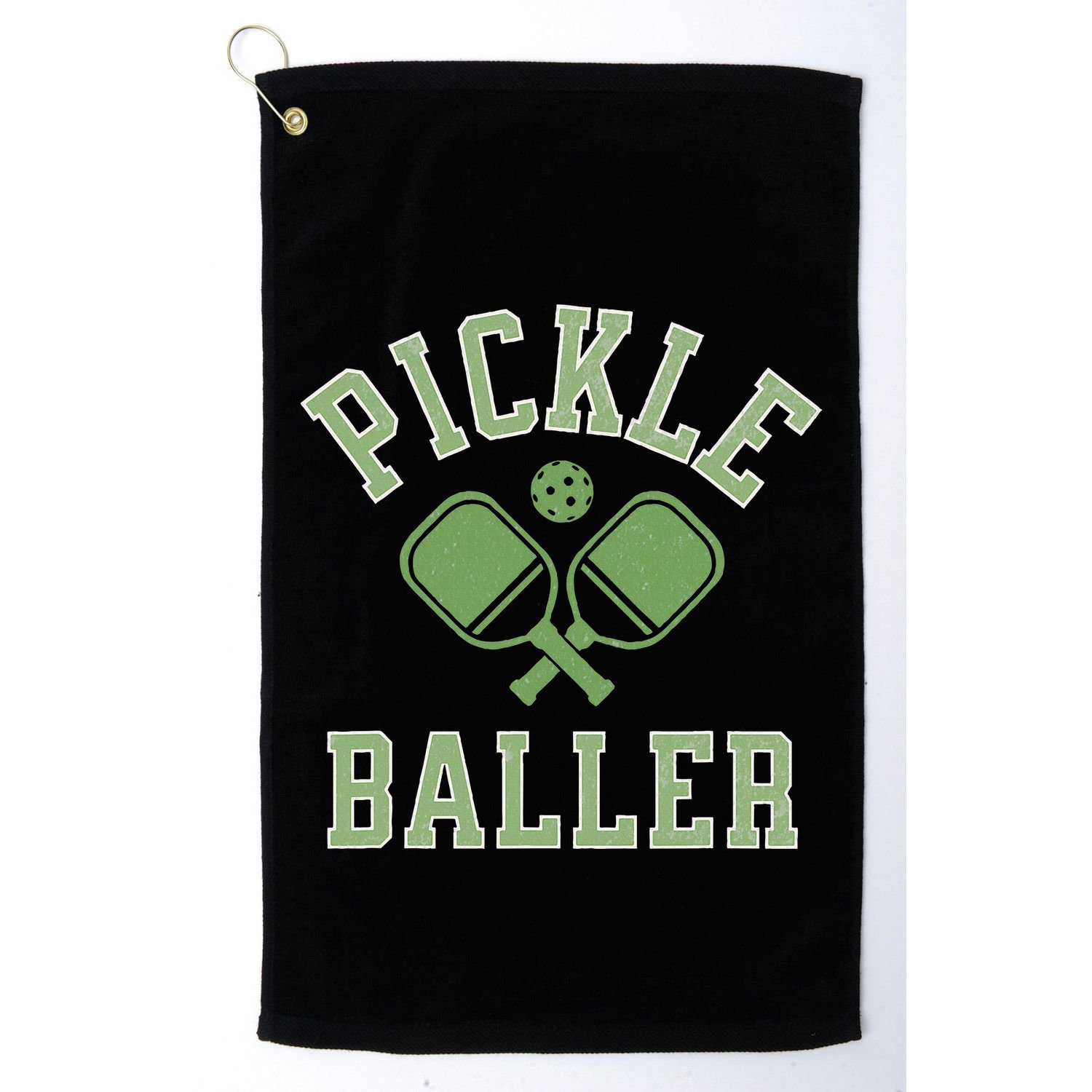 Pickle Baller Distressed Retro Athletic Pickleball Golf Towel