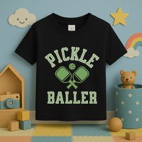 Pickle Baller Distressed Retro Athletic Pickleball Toddler T-Shirt