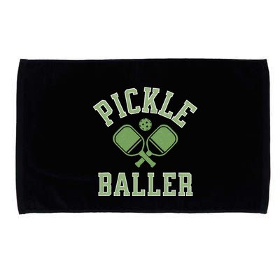Pickle Baller Distressed Retro Athletic Pickleball Microfiber Hand Towel