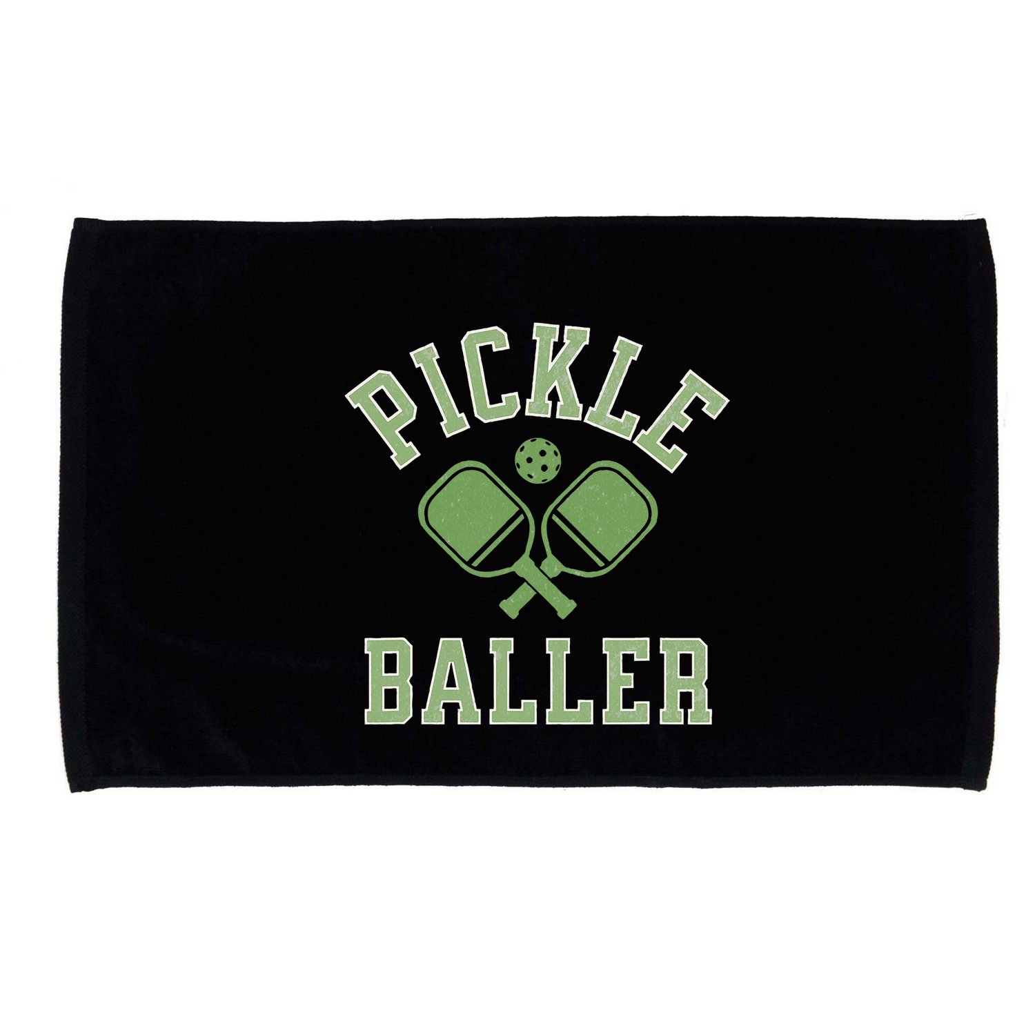 Pickle Baller Distressed Retro Athletic Pickleball Microfiber Hand Towel