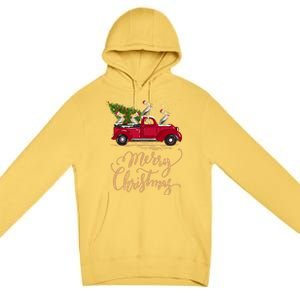 Pelicans Bird Driving Christmas Tree Truck Pelican Christmas Gift Premium Pullover Hoodie