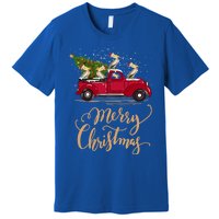 Pelicans Bird Driving Christmas Tree Truck Pelican Christmas Gift Premium T-Shirt