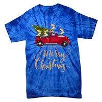 Pelicans Bird Driving Christmas Tree Truck Pelican Christmas Gift Tie-Dye T-Shirt