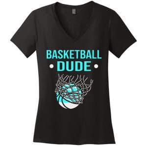 Perfect Basketball Dude Merchandise funny sport Women's V-Neck T-Shirt