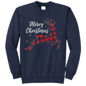 Plaid Buffalo Deer Christmas Pajamas Family Xmas Lights Sweatshirt