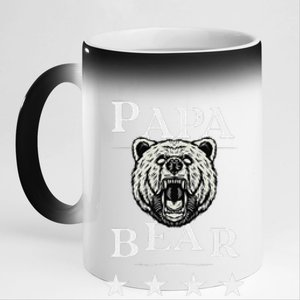 Papa Bear Distressed 11oz Black Color Changing Mug